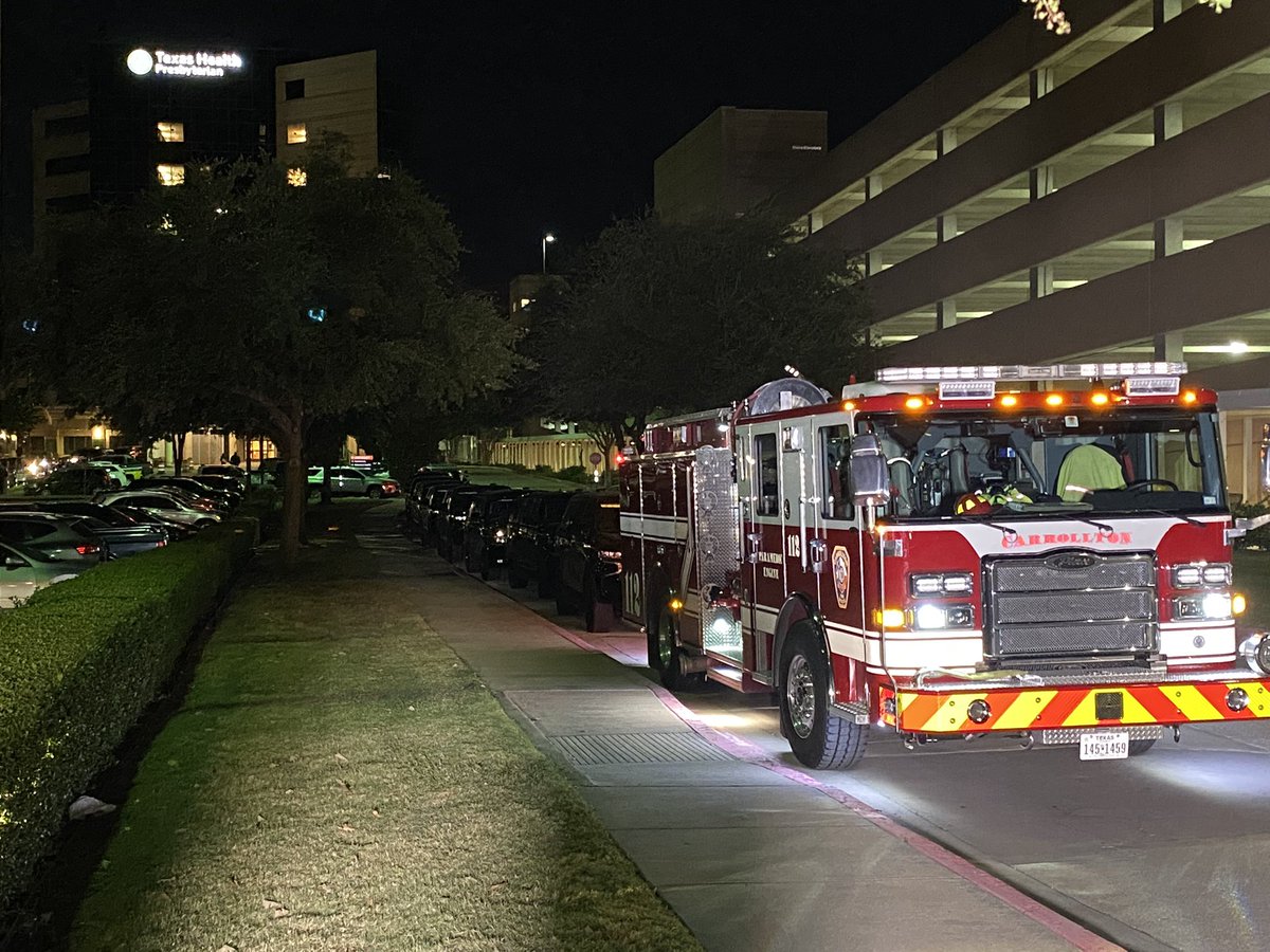 The procession from Texas Health Presbyterian Hospital in Plano will end at the Collin Co. Medical Examiner's Office in McKinney.  Carrollton PD officer was killed by a passing vehicle while providing backup on a DWI investigation.  Passing driver was also killed