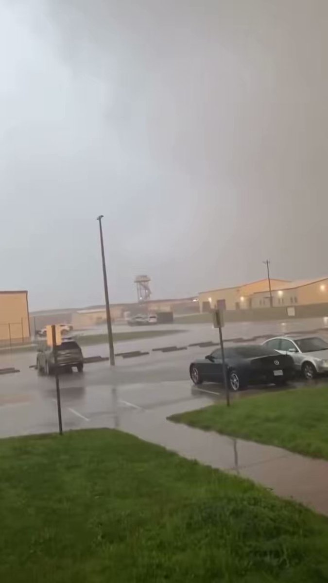 Here is a video of the tornado as it formed and impacted a building on the Naval Air Station Joint Reserve Base in White Settlement. No reports of any injuries
