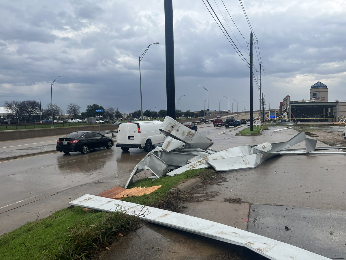 5 injured in storms overnight. Police urge people to stay off roads as they & fire dept clear debris. Grapevine Mills Mall, Sam's Club and Walmart near 114 and  26 closing rest of the day