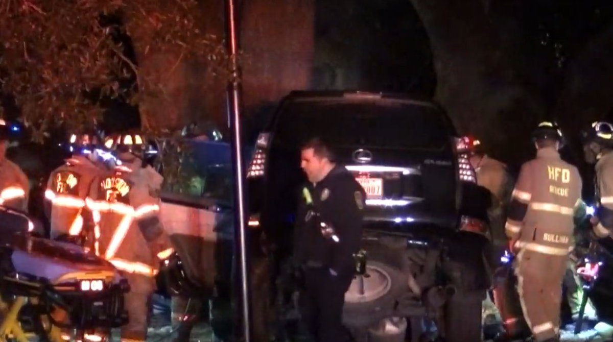 Two people are dead after driving directly into a tree after reaching a dead-end at a downtown park, according to Houston police