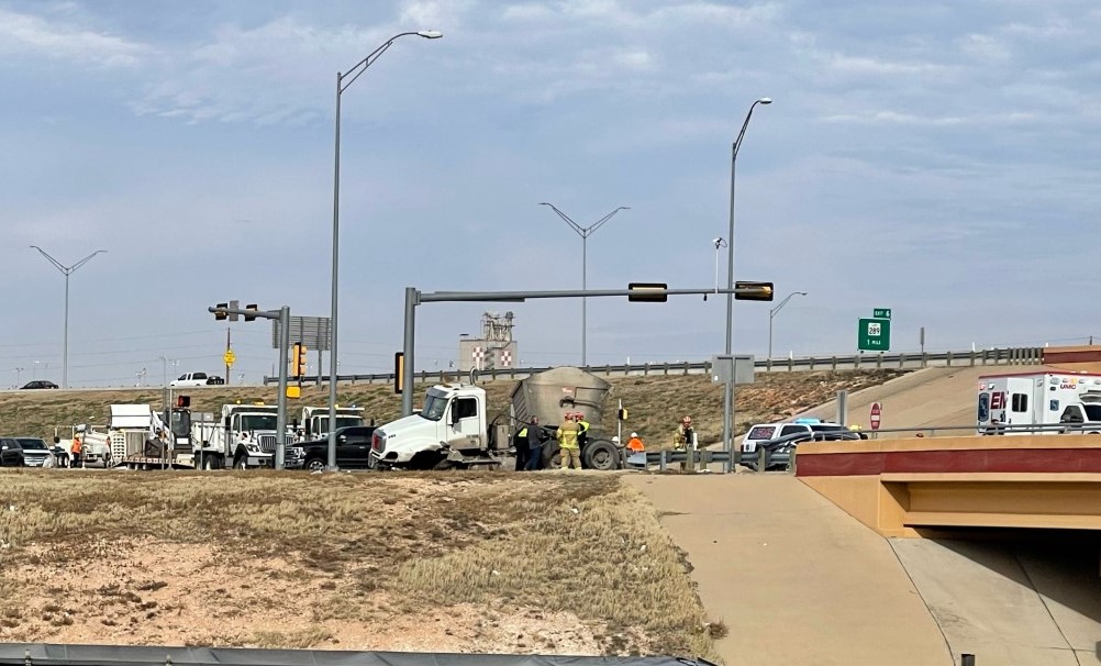 An 18-wheeler and a car crashed near I-27 and the Marsha Sharp Freeway a little before 2:30 p.m. Wednesday. Police told us one person was moderately hurt, and another had minor injuries