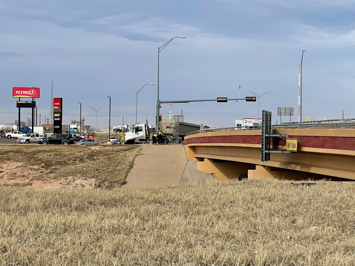 An 18-wheeler and a car crashed near I-27 and the Marsha Sharp Freeway a little before 2:30 p.m. Wednesday. Police told us one person was moderately hurt, and another had minor injuries