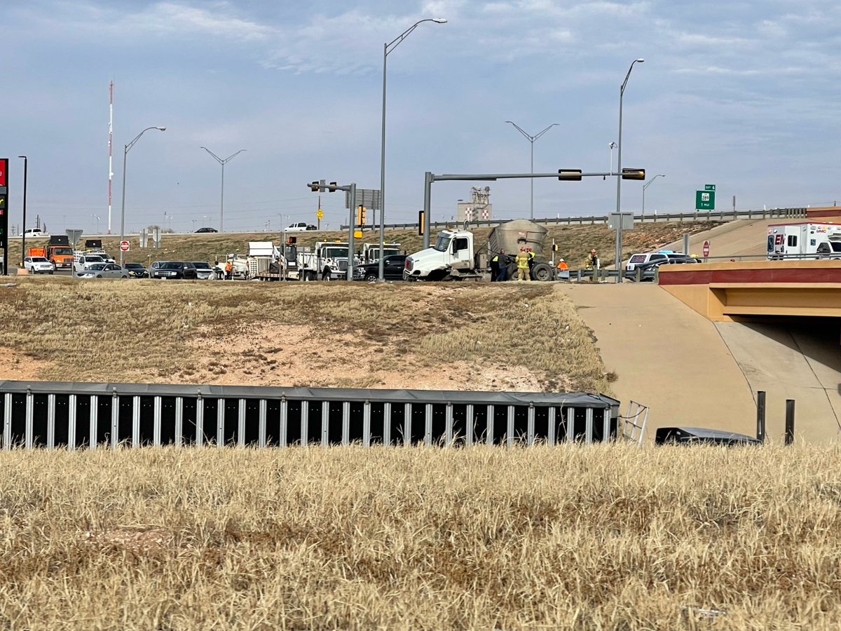 An 18-wheeler and a car crashed near I-27 and the Marsha Sharp Freeway a little before 2:30 p.m. Wednesday. Police told us one person was moderately hurt, and another had minor injuries