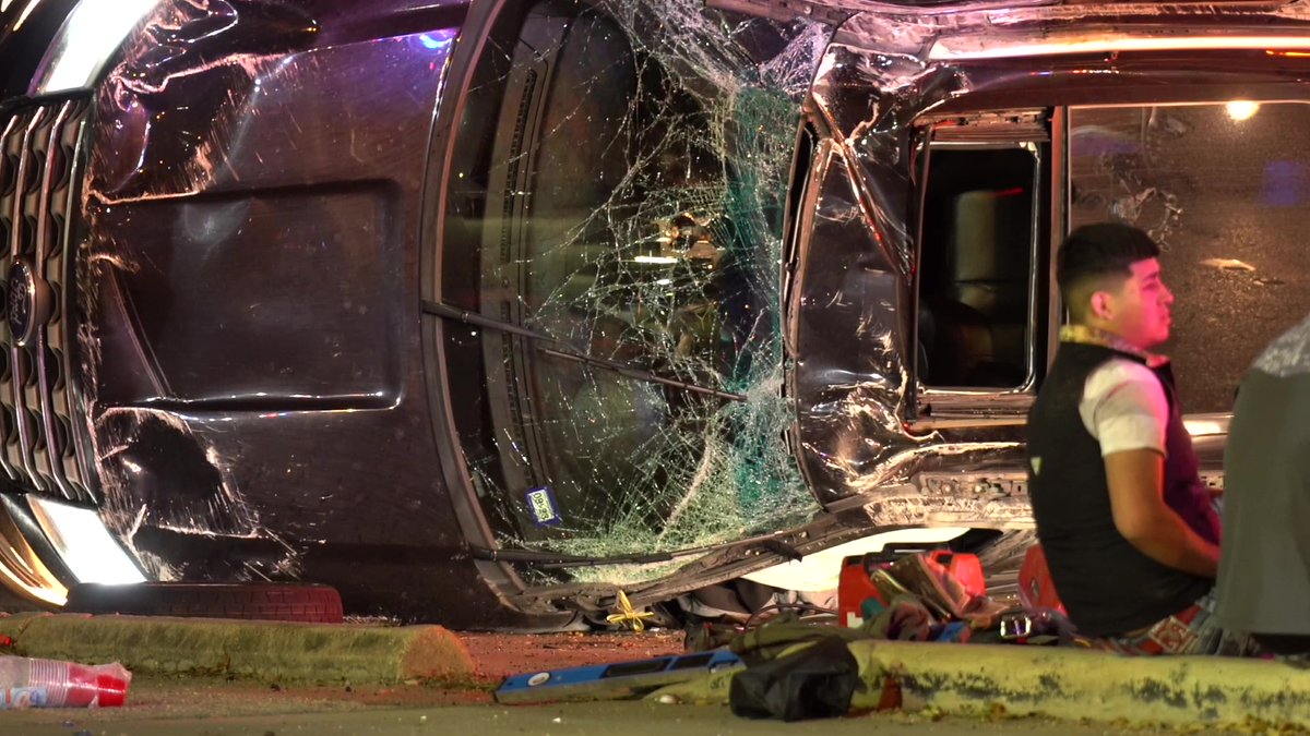 Police tell an SUV with three passengers blew through a red light coming from Elmira heading west and hit another vehicle on San Pedro before rolling over