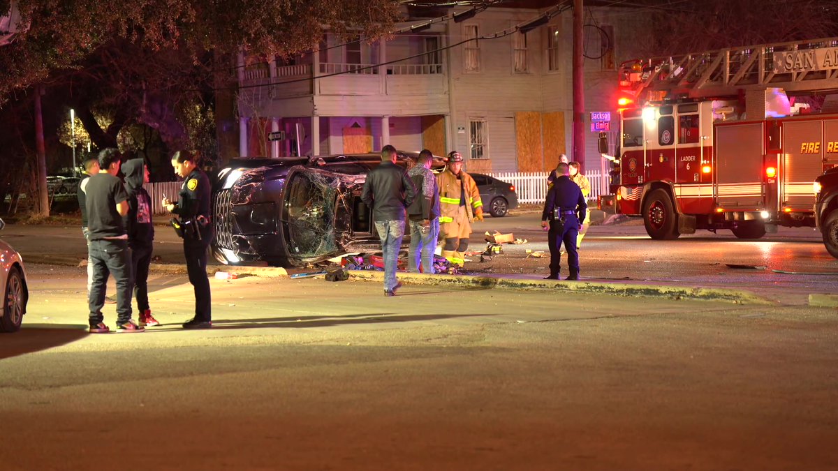 Police tell an SUV with three passengers blew through a red light coming from Elmira heading west and hit another vehicle on San Pedro before rolling over