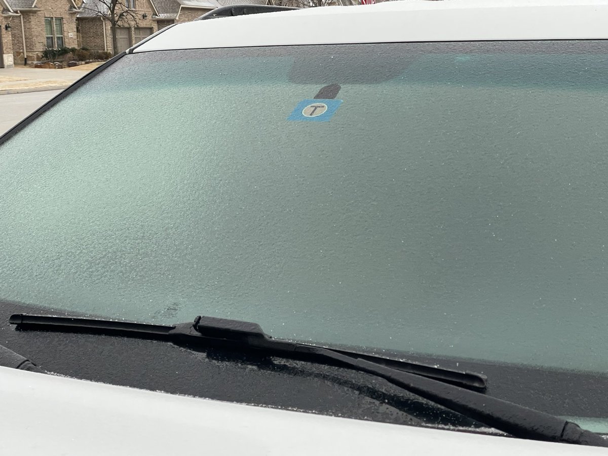 Some freezing precipitation right now in the Colony, W. Frisco, and SE Denton County.  Vehicle windshields iced over, and driveways, streets have a coating of ice