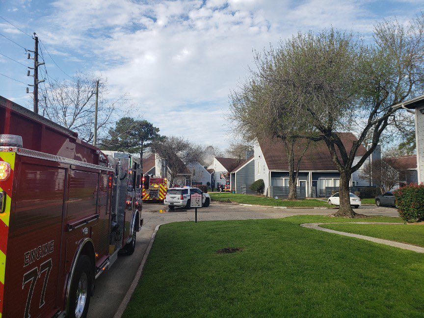 HCFMO Investigators are on scene assisting Ponderosa FD with an apartment fire at 505 Cypress Station. One person was injured and being transported to the hospital. The fire was contained to one building. The origin and cause investigation is underway