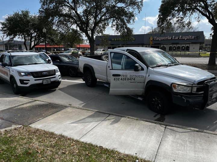 A Houston area family found their recently stolen pickup truck and began chasing it.  Then, they started shooting at the driver.  No one was hurt, but the truck crashed outside the Humble Police station