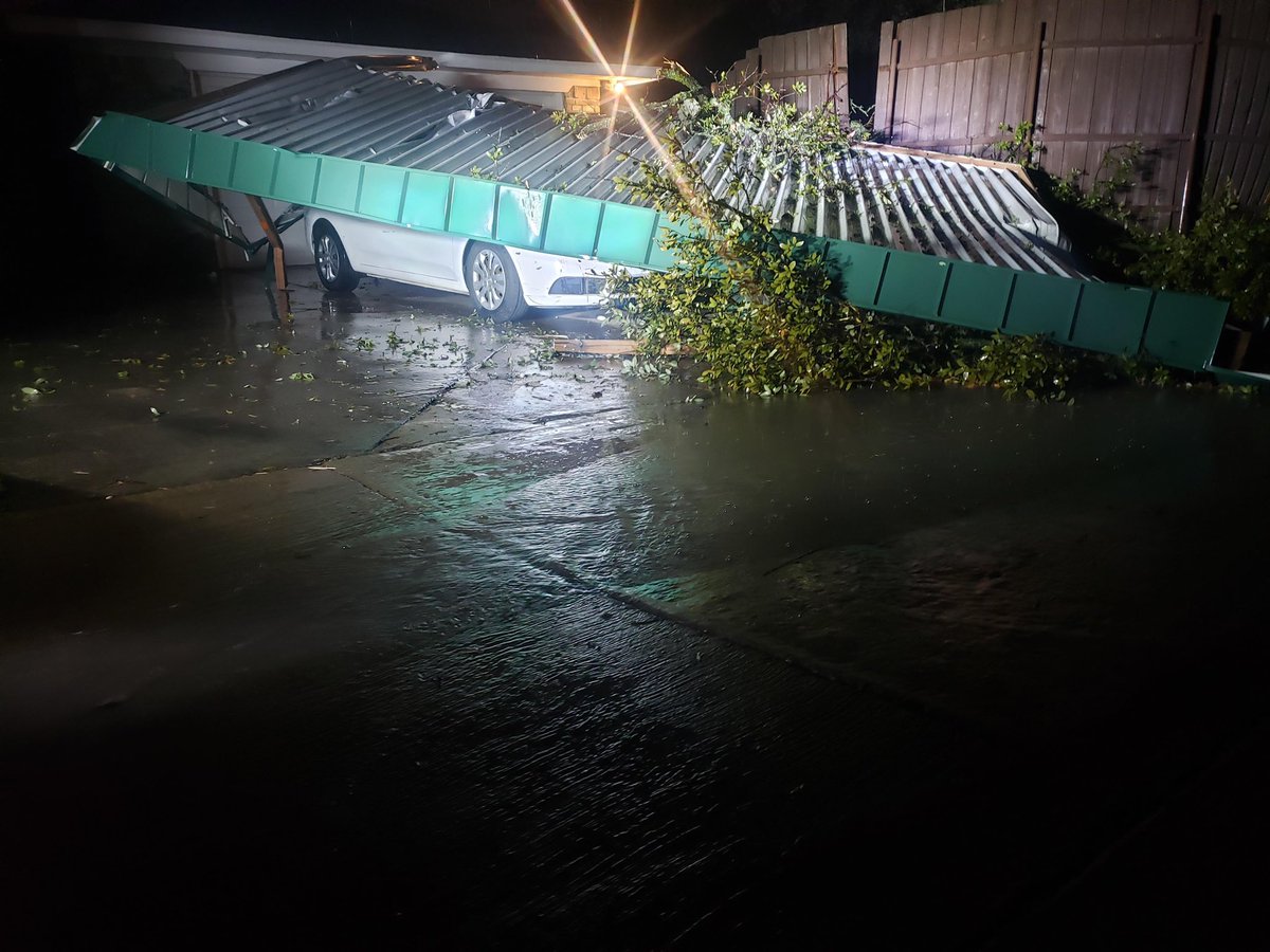 Central Plano near Plano Parkway and Independence.  This carport does not belong to this property.  It came from next door, over 100' away completely across my in-laws yard to their neighbors 