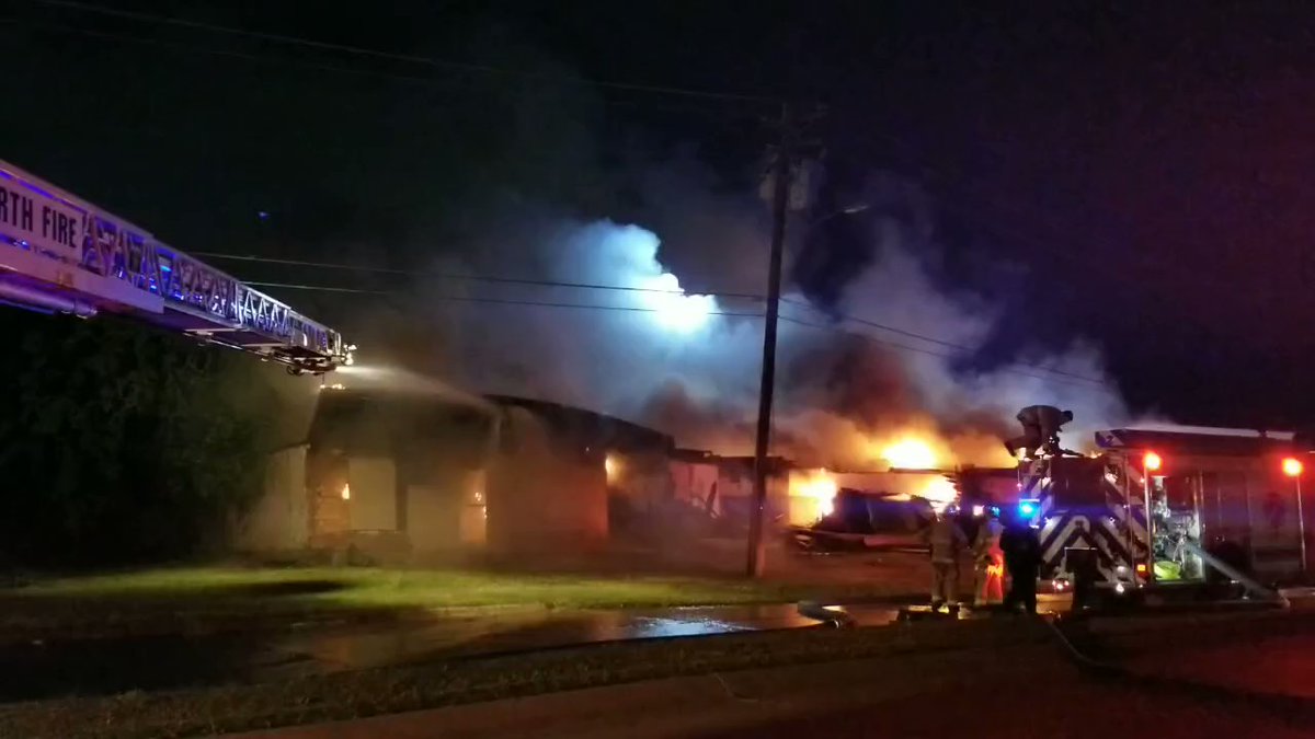 FortWorth firefighters on scene of a large industrial fire. This near Lancaster and Loop 820.