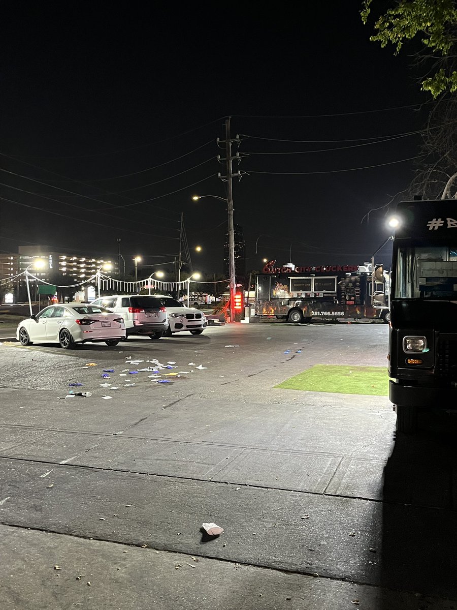 Four people were injured in a drive-by shooting that happened just after 10pm in the middle of this food truck lot off Chimney Rock and  Val Verde. HPD says shooter was in a dark car that took off towards westheimer