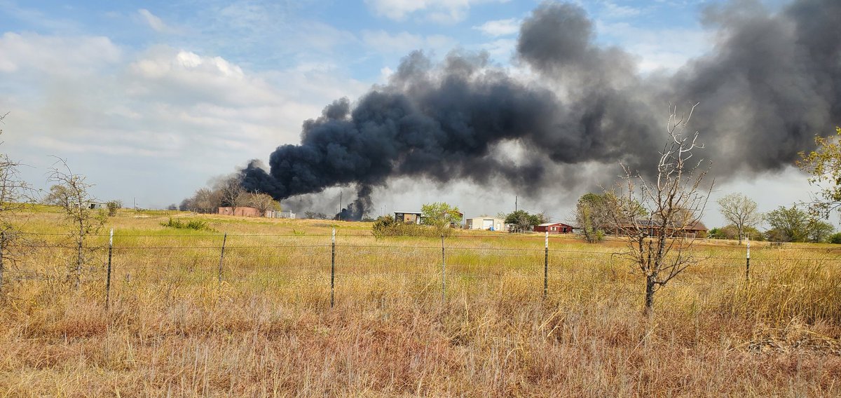 Huge grass fire in Godley Texas on CR-1009. Godley Fire Department and police are on scene