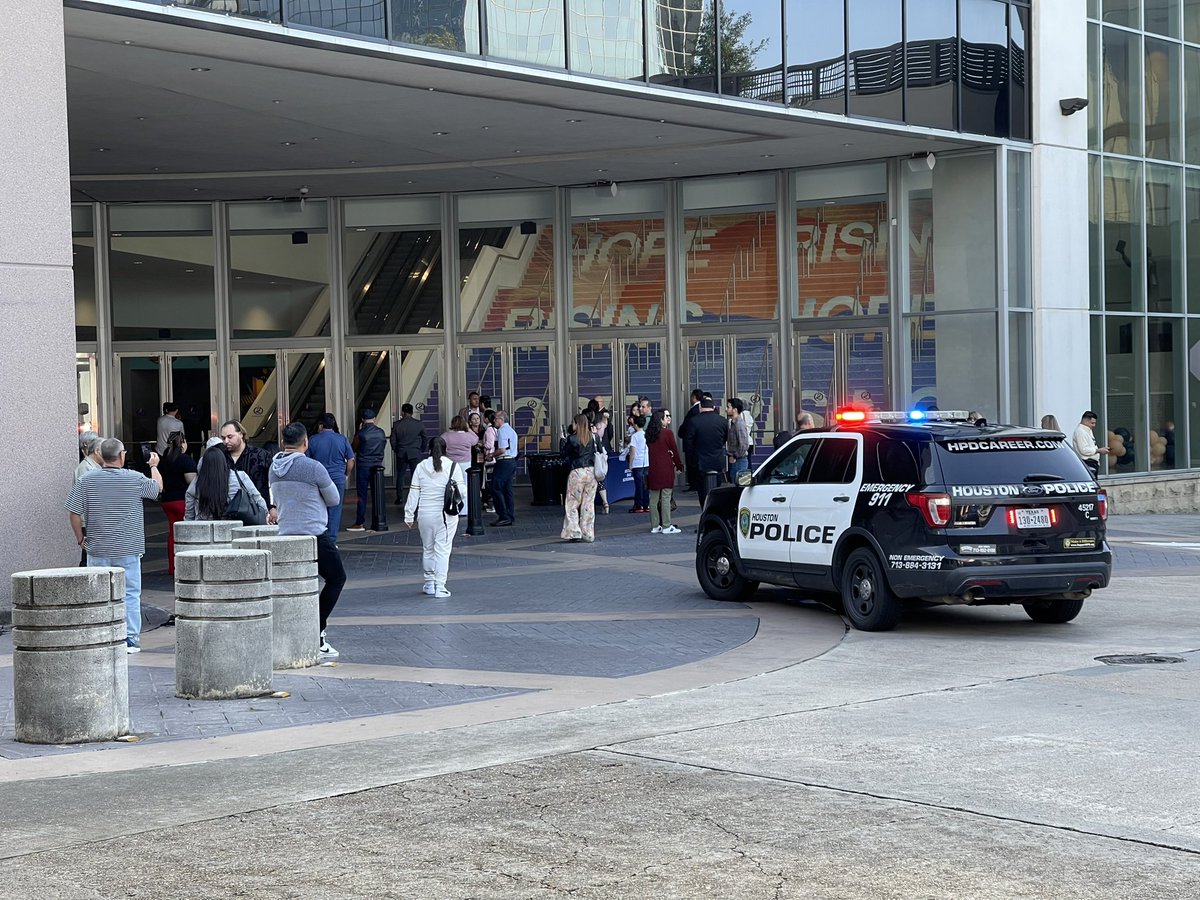 Scene of a reported active shooter at Lakewood Church in Houston.