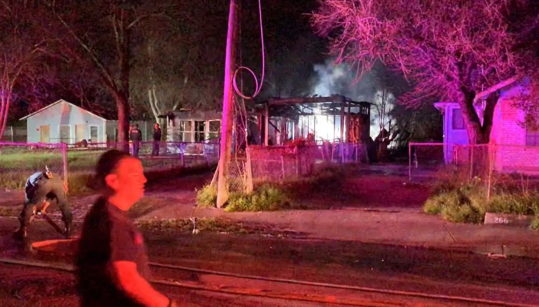 One Southwest Side home is destroyed and another severely damaged after a massive fire late Tuesday night