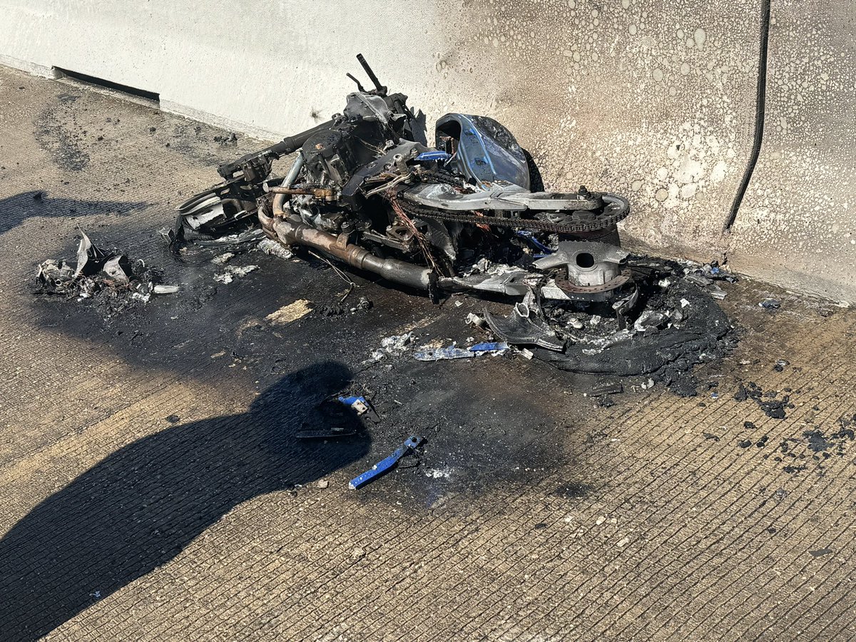 Constable Deputies and the Northwest Fire Department are working a motorcycle fire in the 4500 block of the N. Sam Houston Twy W Westbound lanes are currently shut down by emergency crews. No injuries reported at this time