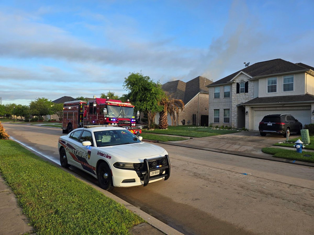 Constable Deputies along with Cy-Fair FD are working a house fire in the 18100 block of Blues Point Drive. No injuries reported at this time.Roadway closed avoid the area