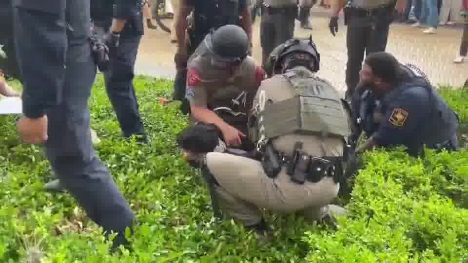 Police clash with pro-Palestinian protesters in Texas University in Austin