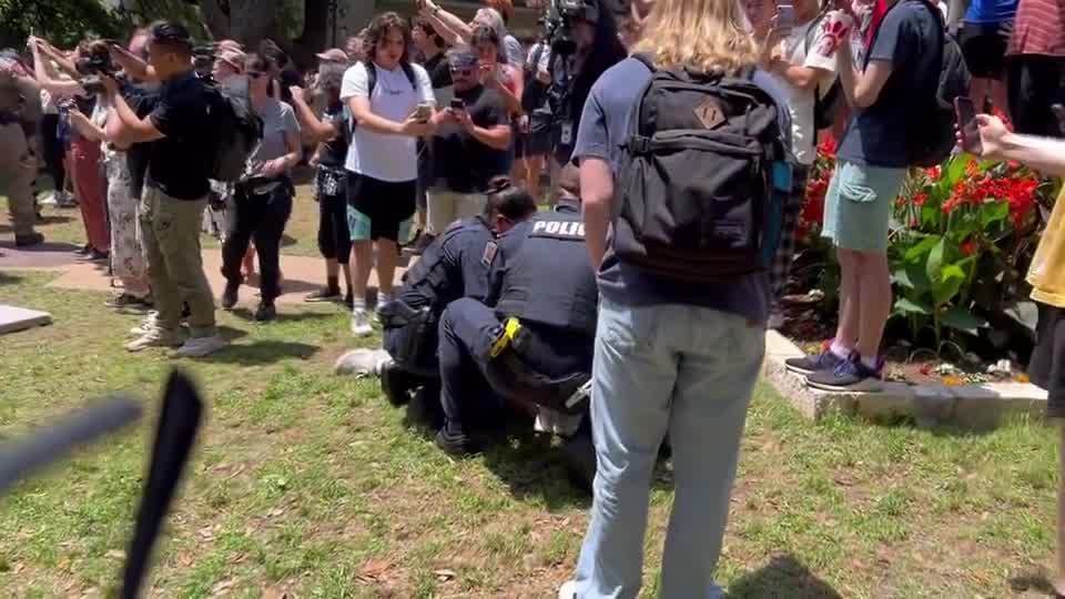 Police at the University of Texas have now begun arresting protesters on the south lawn for the first time since Wednesday. All charges were dismissed last week against more than 50 demonstrators