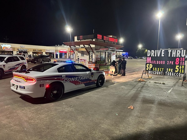 Heavy police presence at the Sunshine Tobacco Mart located at 5309 FM 1960 RD E. Constable Deputies responded to an alarm call and found forced entry upon arrival. Deputies currently have a suspect detained.