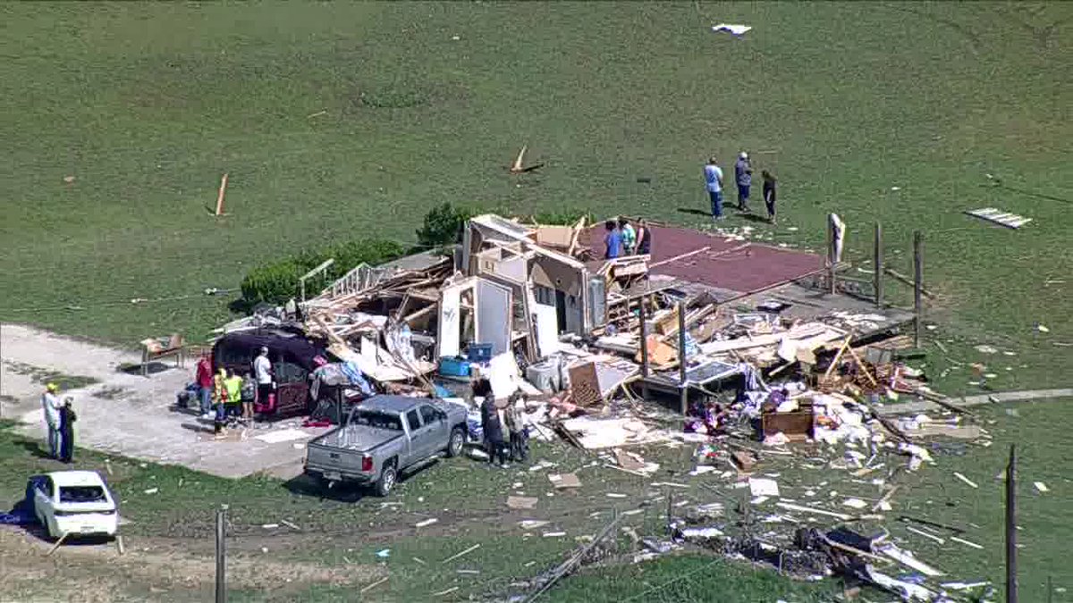 A trail of damage in Celina after Saturday night's reported tornado outbreak. 