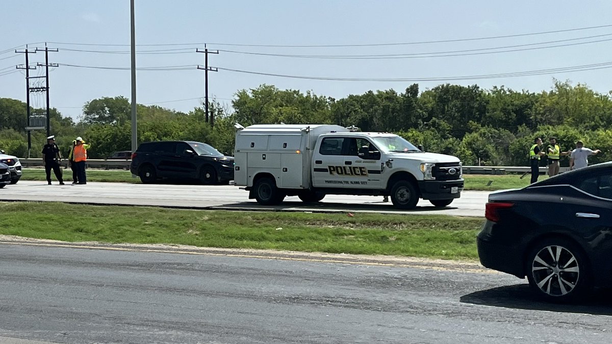 SA PD says that a vehicle lost its load traveling south on 410. When the man was trying to retrieve a trash can an 18 wheeler stopped. A second 18 wheeler trying to avoid the stopped truck hit the victim killing him . SaPd investigating