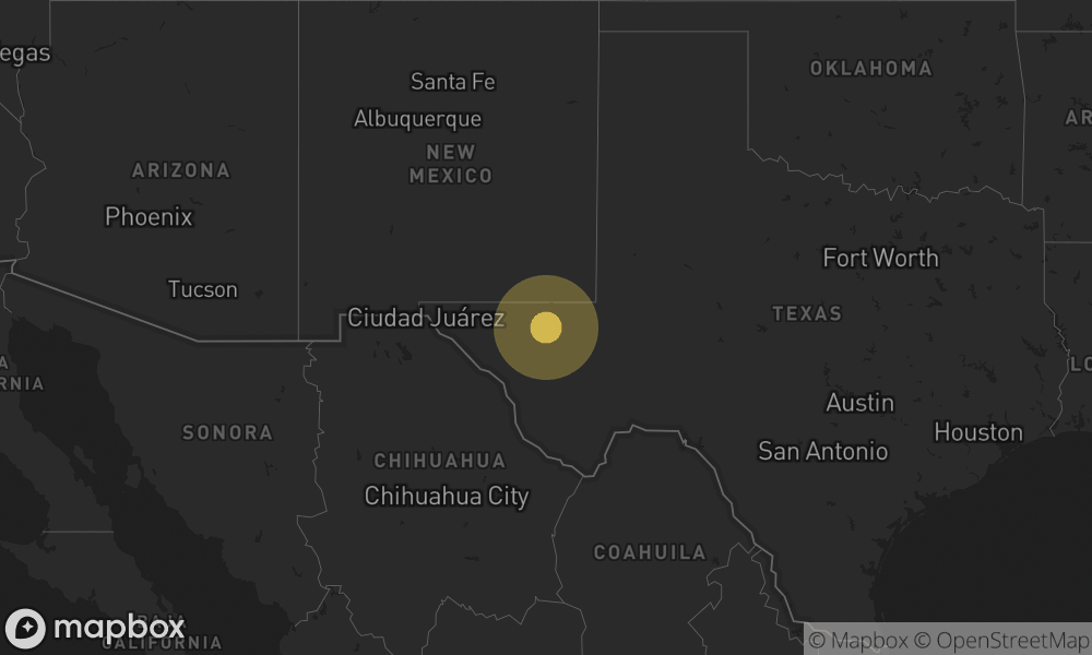 A 3.8 magnitude earthquake occured at 38 km NW of Toyah, Texas