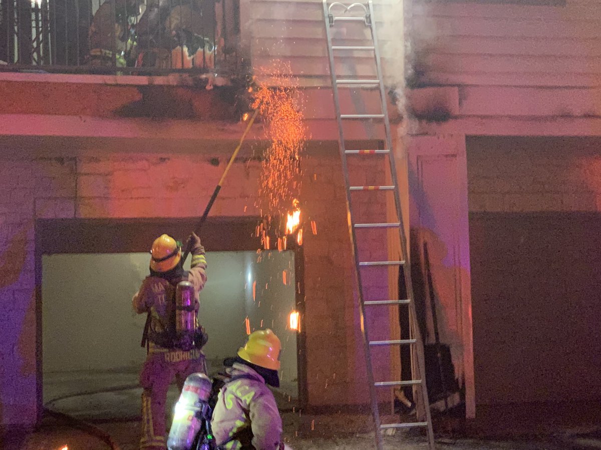 Fire 10505 S. I-35. Fire in exterior column of apartment building with slight extension into wall. Fire is under control. No reported injuries