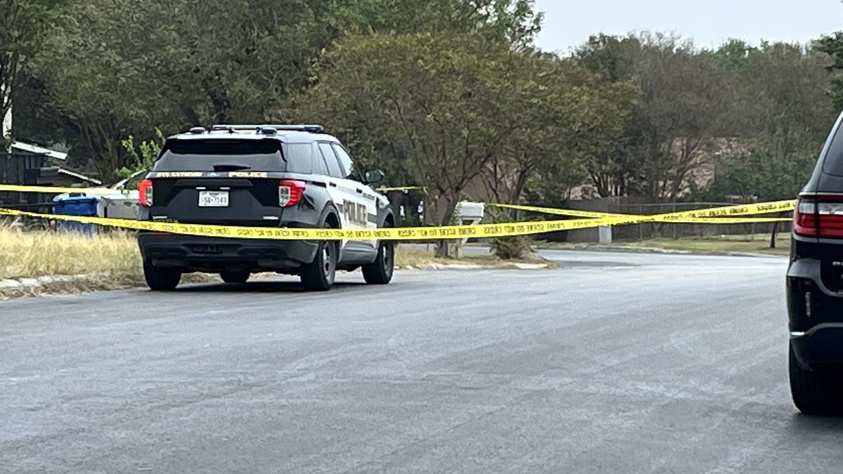 A Police tell a man was found dead this morning . Police say the man in his 30s was found with tire marks on the torso area. They also found a dead puppy that has been pepper sprayed near the body. Homicide investigating