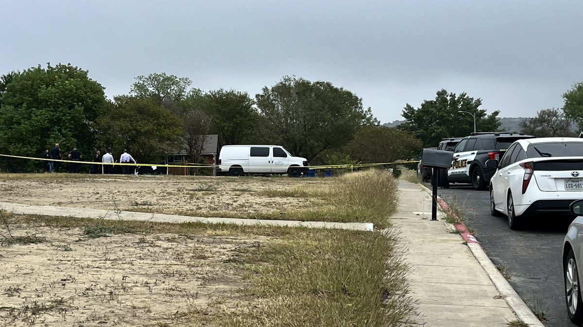 A Police tell a man was found dead this morning . Police say the man in his 30s was found with tire marks on the torso area. They also found a dead puppy that has been pepper sprayed near the body. Homicide investigating