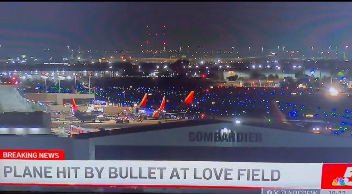 A Southwest Airlines plane was reportedly struck by a bullet while on the ground at Dallas Love Field Airport. Fortunately, no injuries have been reported, and the incident is currently under investigation