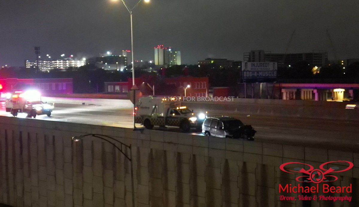 1 person is dead, and a 20 year old is in jail charged with intoxication Manslaughter with a vehicle after hitting a pedestrian during a multiple vehicle accident that shut down I-35W at Rosedale for hours sunday morning