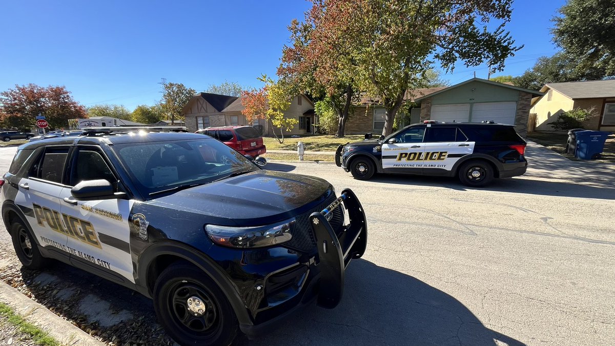 Large police presence. San Antonio Police and Ambulance at the scene