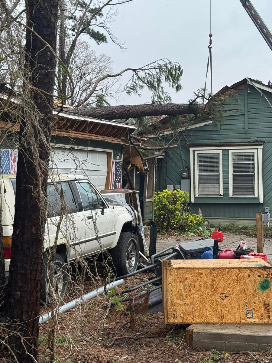 Damage from a possible tornado in East Montgomery County.