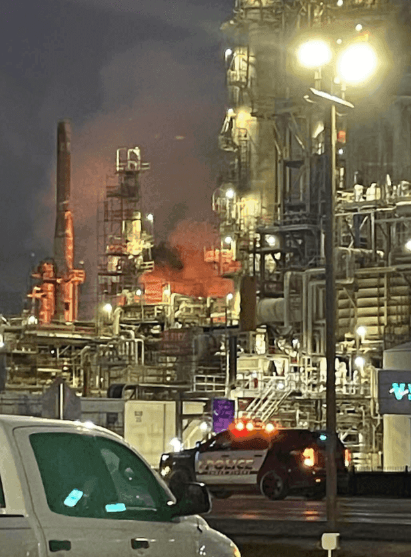 Valero has confirmed a large fire broke out at a local refinery on New Year's Day