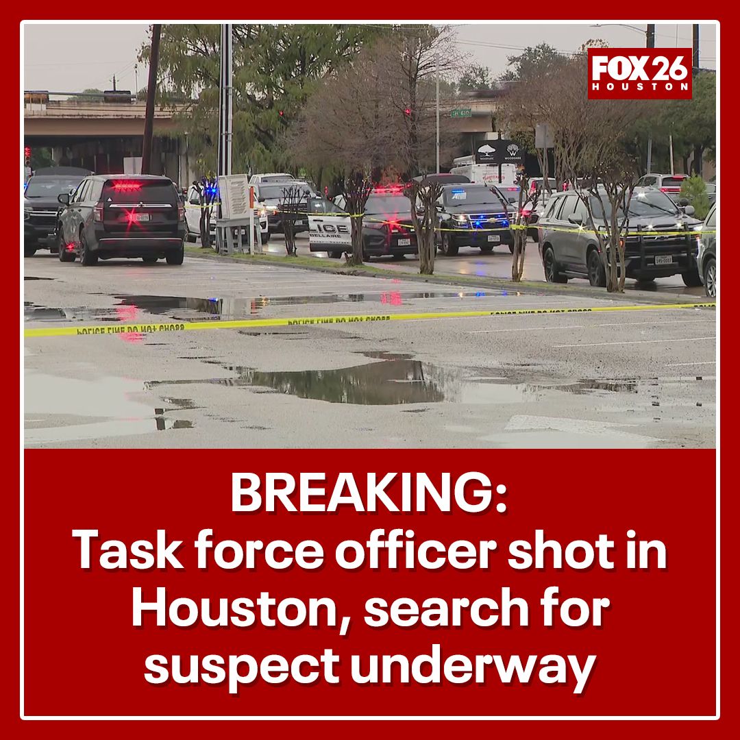 A member of the U.S. Marshal’s Gulf Coast Violent Offenders Task Force has reportedly been shot in southwest Houston and a search is ongoing for a fugitive, sources say