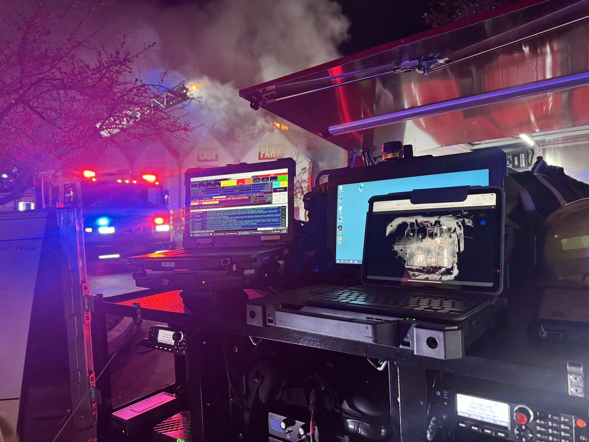 As crews battle the fire from outside the command post is set up with a combination of old-school and new-school technology.  Using aerial drones, digital site maps, and good old whiteboards the command post will control the scene and keep count of all the action on the scene