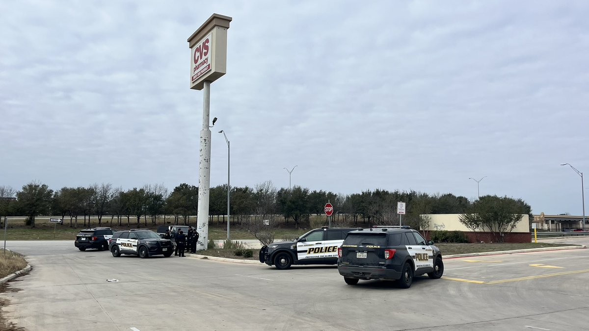 San Antonio police spotted a truck that may have been involved in an earlier incident. The vehicle was followed and wrecked at a CVS . 3 individuals were detained.