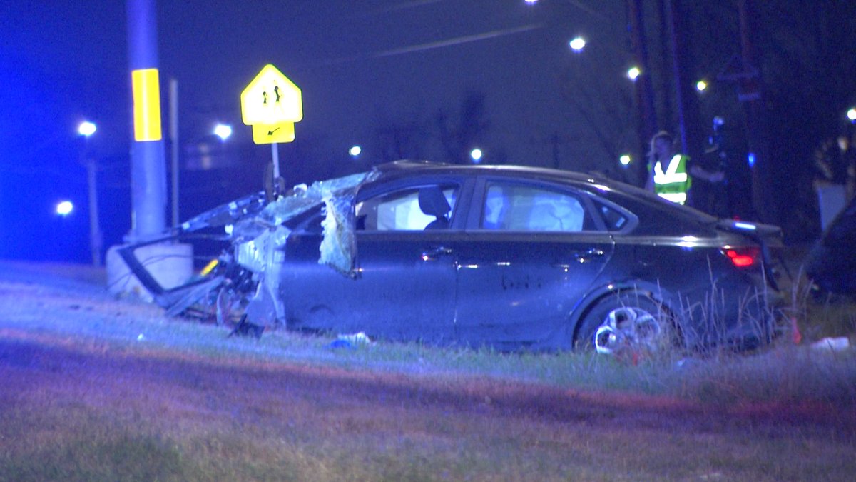 Passenger killed, driver in serious condition after horrific crash on South Side.  said the driver lost control of the vehicle, ran into a street sign, which ripped off the front of the car