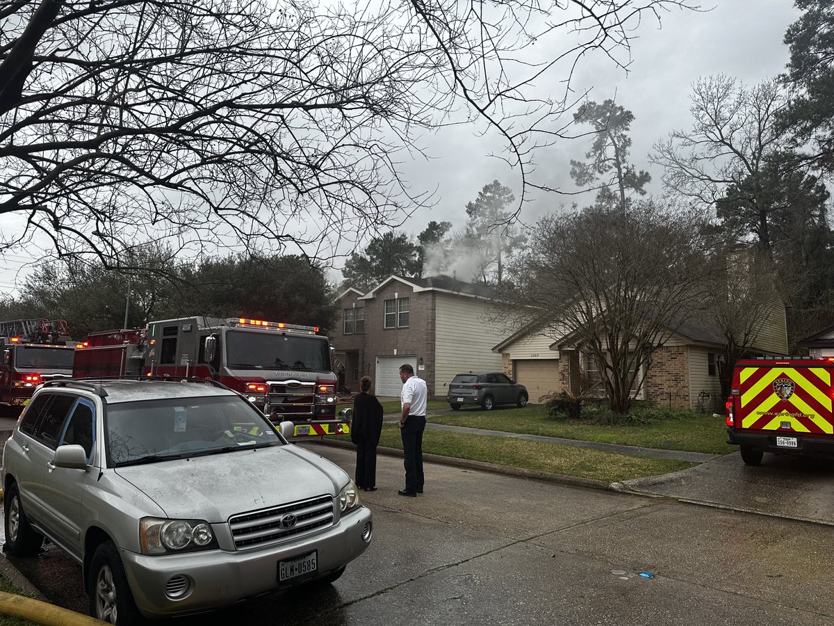 Deputies with Constable Mark Herman’s Office are on scene of a house fire with Spring Fire Department in the 22800 block of Red Leo Drive. All occupants are out of the residence and fire department personal are working at extinguishing the fire