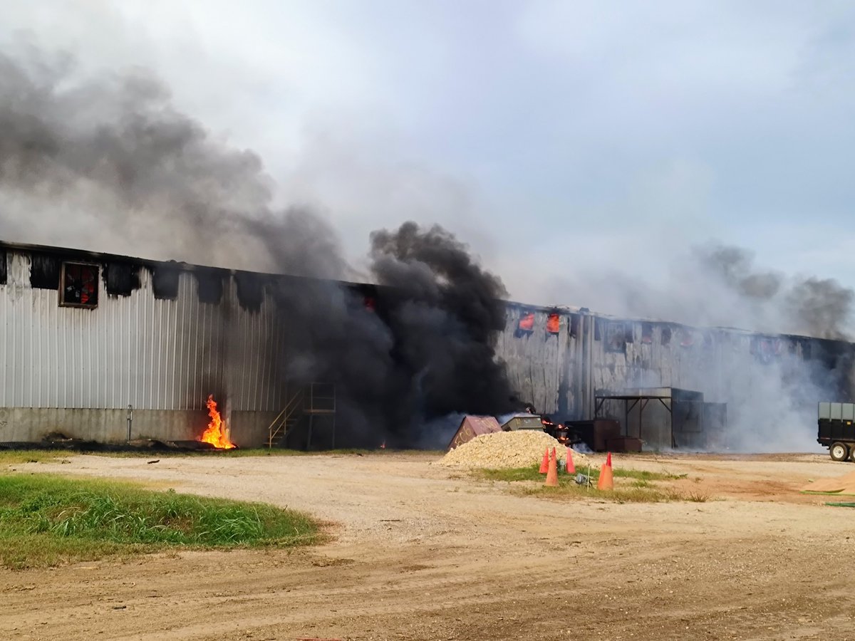 The Atascosa County Sheriff's Office shared these photos from when the now large structure fire initially began. Several fire departments, agencies and EMS are still on the scene trying to contain the blaze