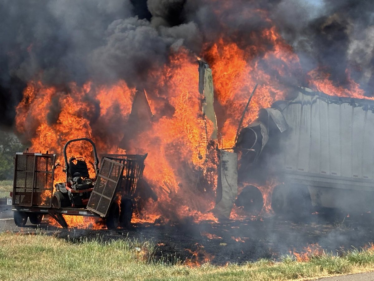Two people were killed in a fiery crash along I-35
