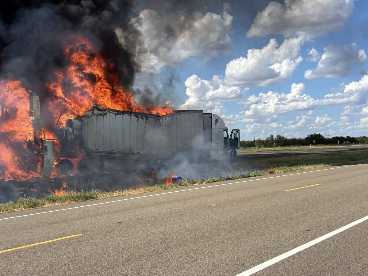 Two people were killed in a fiery crash along I-35