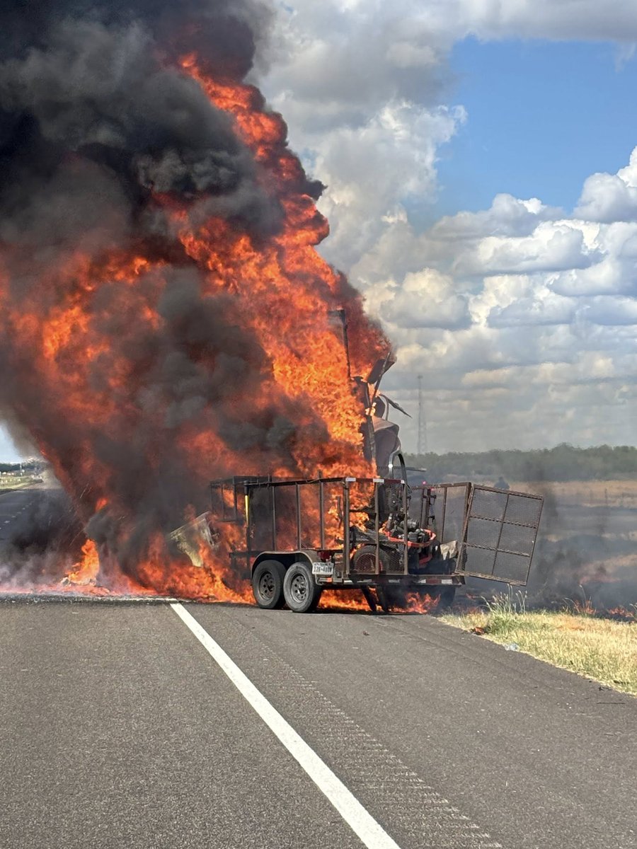 Two people were killed in a fiery crash along I-35