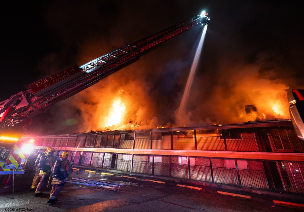 Dallas firefighters battle an overnight apartment fire. 