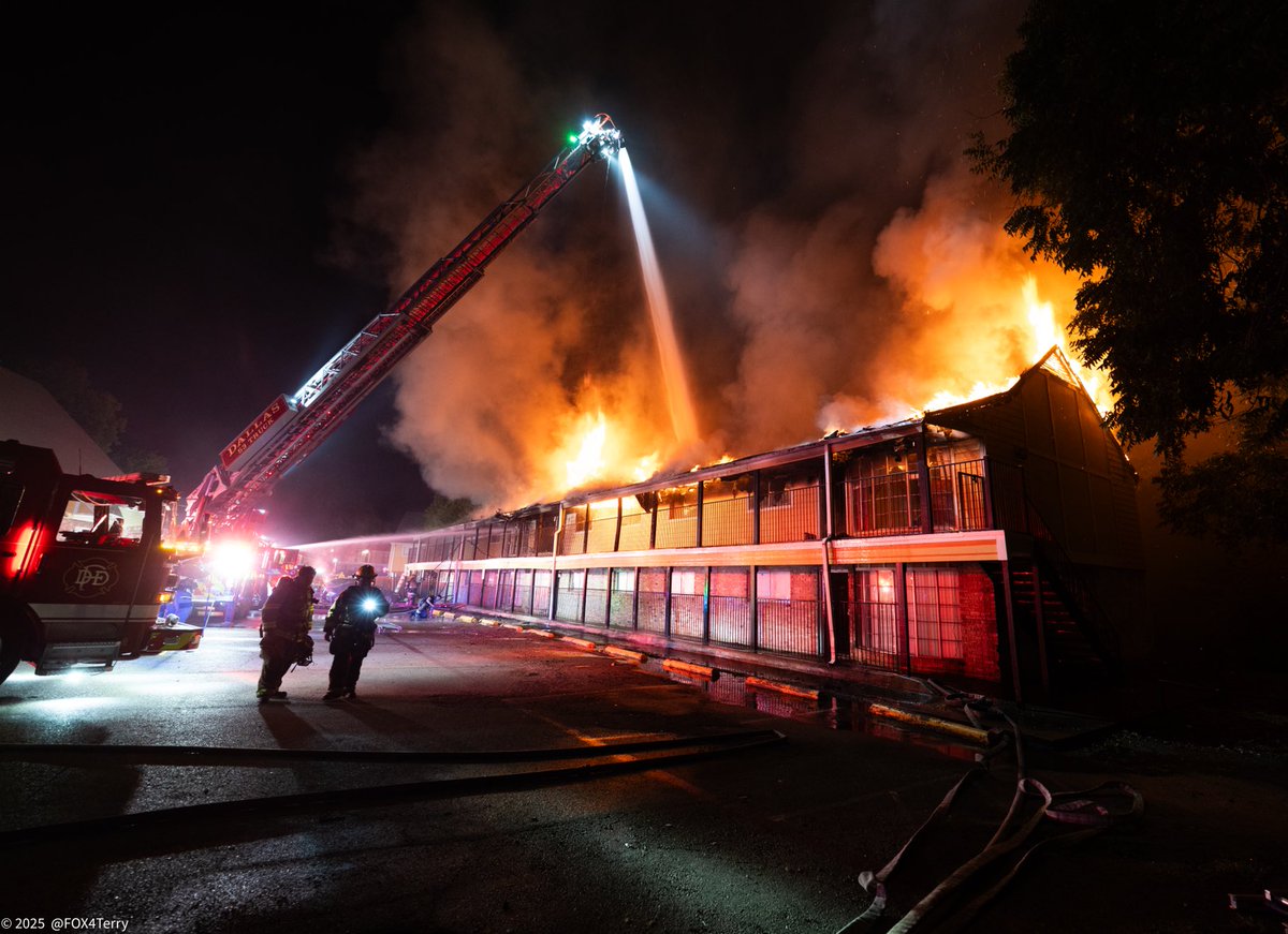 Dallas firefighters battle an overnight apartment fire. 