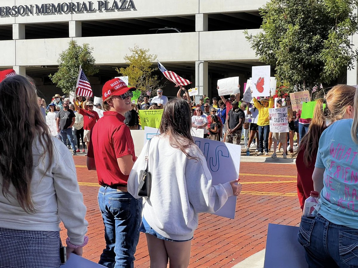 Downtown Lubbock was the site of a “No Kings” rally Saturday, one of many held in cities nationwide