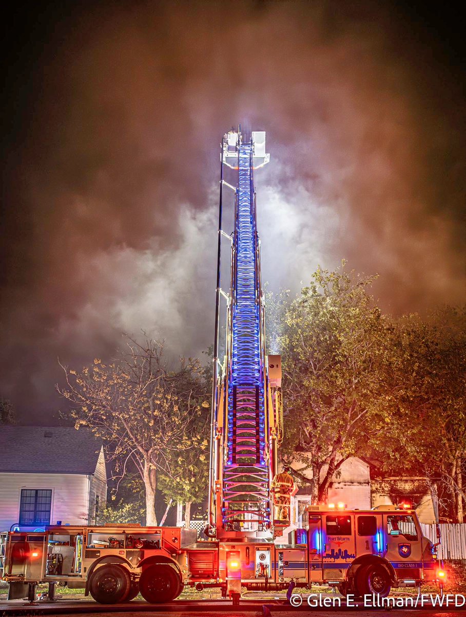 the Fort Worth Fire Department Alarm Office received multiple calls of a residential structure on fire on East Peach Street (just north of Downtown). 