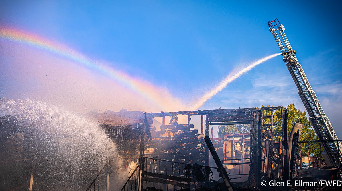 The Fort Worth Fire Department Alarm Office received a call for an apartment fire   in the 13700 block of Gazebo Lane in far east Fort Worth. Within 5 minutes, crews arrived on scene to find heavy smoke and flames coming from the second floor and roof  