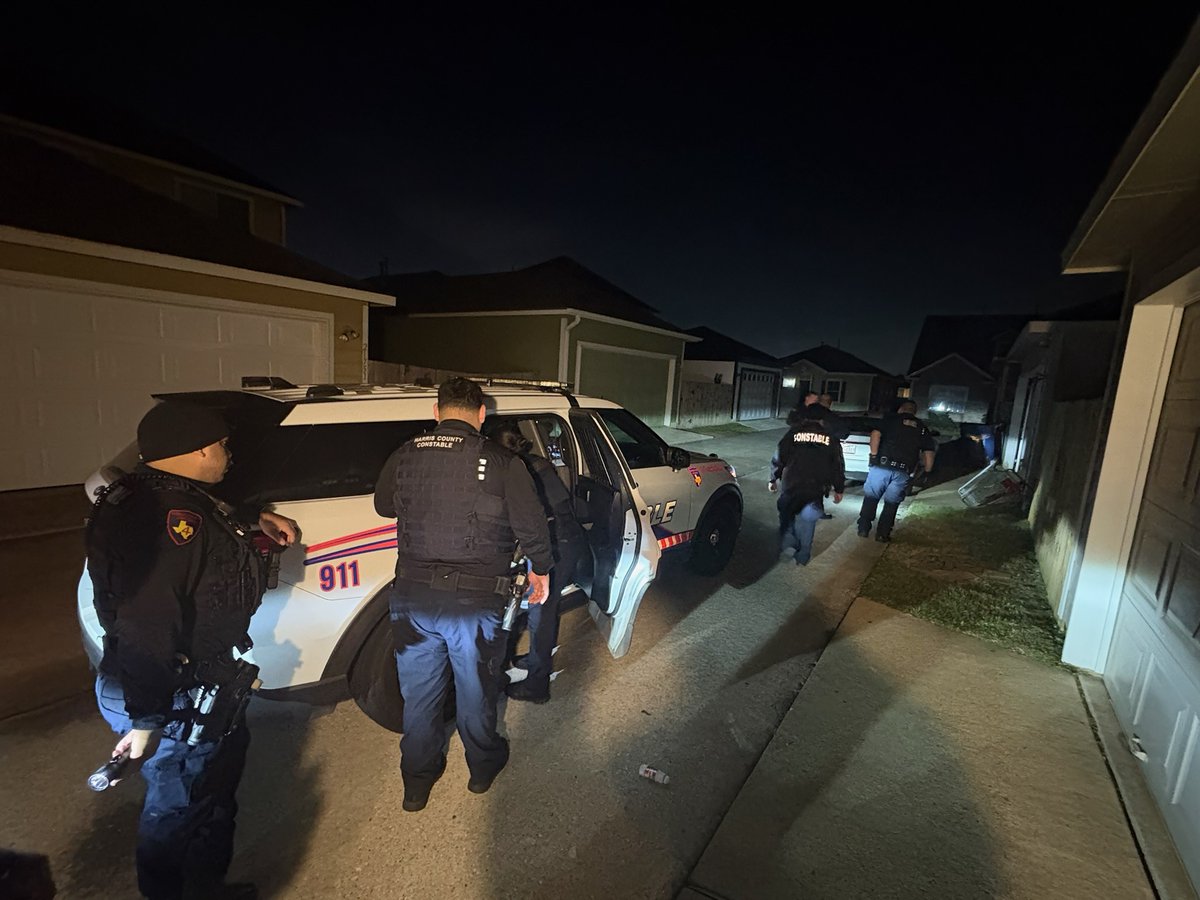 Deputy Constable Suarez responded to an active disturbance at the 21700 block of Mossy Field Ln. Several individuals were detained for investigation. After further investigation, two suspects were taken into custody on multiple outstanding warrants