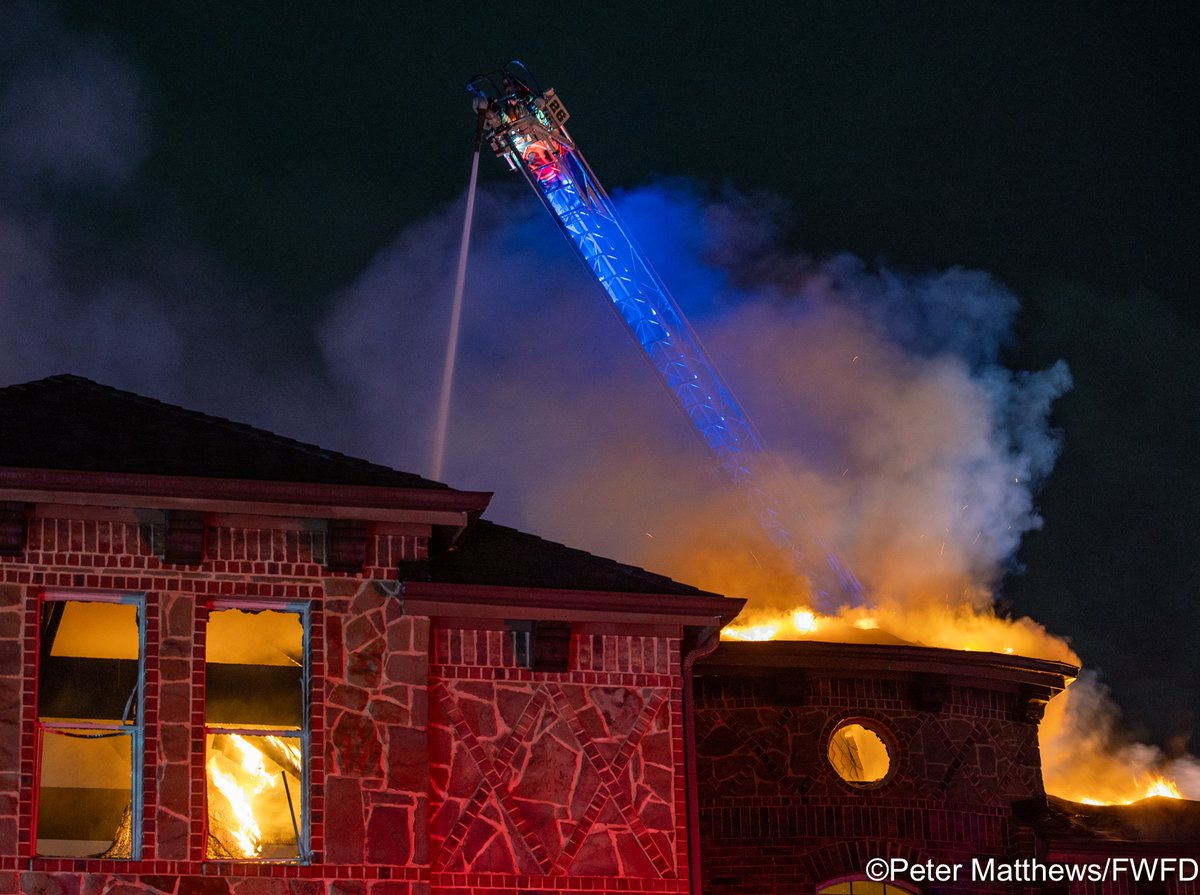 During a severe thunderstorm, the Fort Worth Fire Department Alarm Office received multiple calls from neighbors reporting a home on fire due to a lightning strike in the 4200 block of Leeds Drive.
